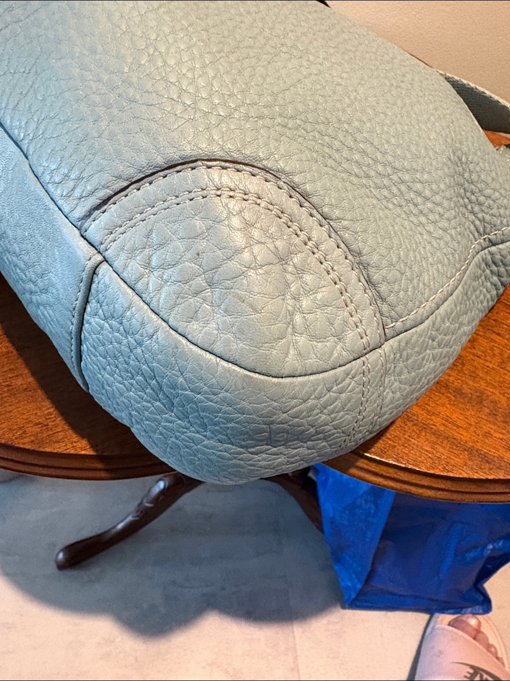 Coach shoulder bag Crossbody bag pebbled Leather icy mint green turn lock - Picture 13 of 17